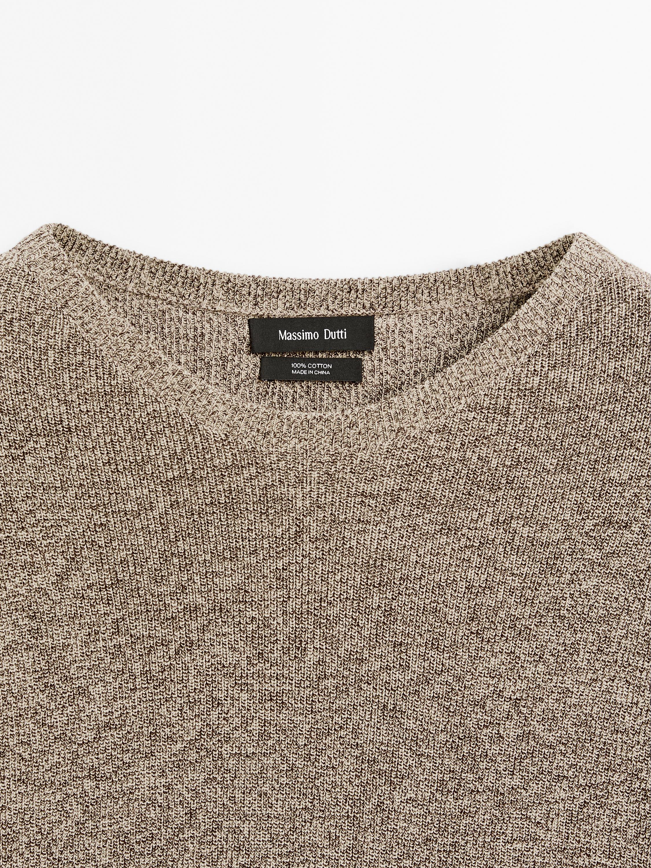 100% cotton mouliné knit sweater
